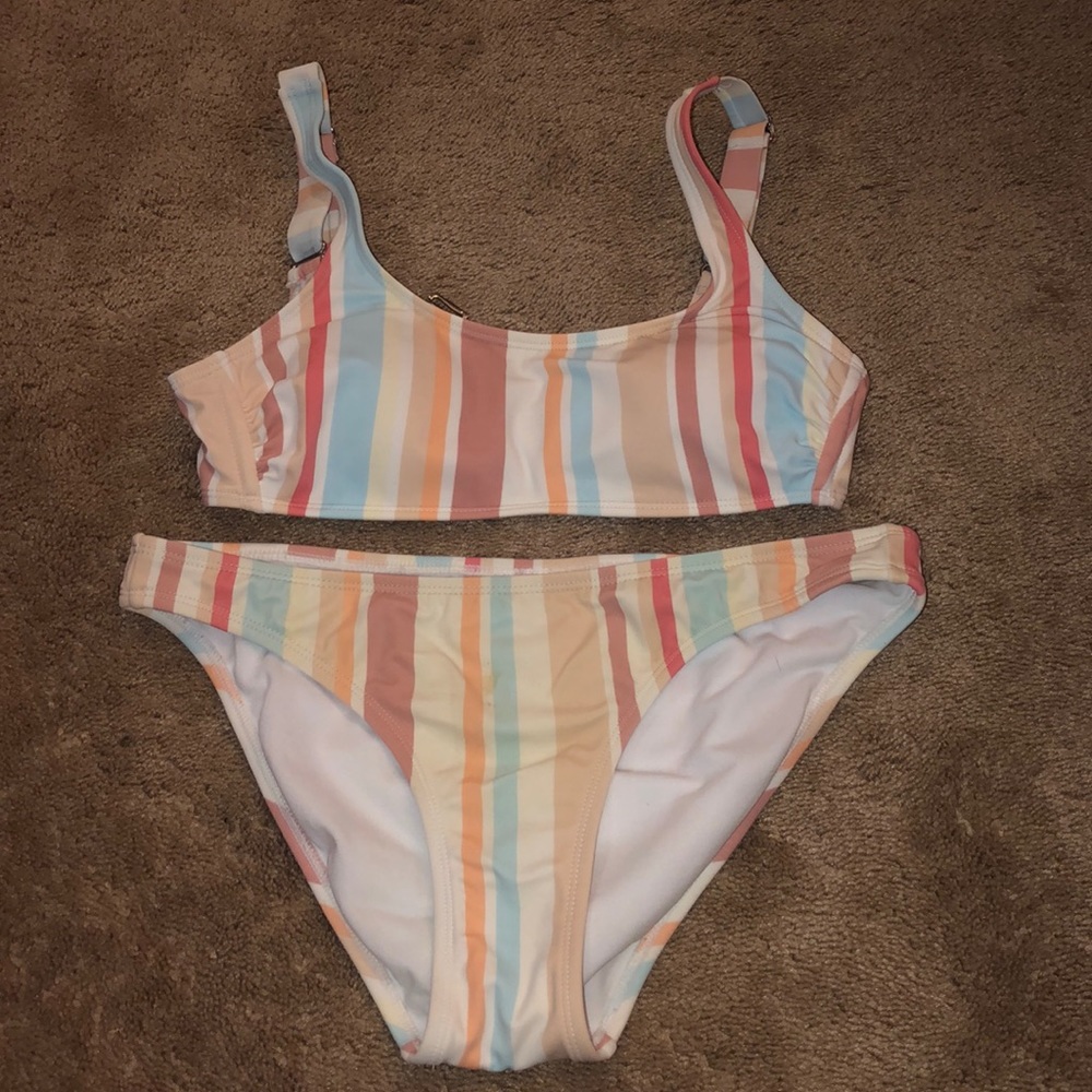 striped bikini set